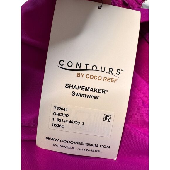 Contours by Coco Reef Padded 38D/12 Swim Tankini Top Orchid NWT Adjustable - Picture 6 of 11
